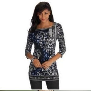 WHBM Embroidered Square Neck Tunic
